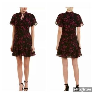 NWT Parker midnight fleur black floral dress sz M